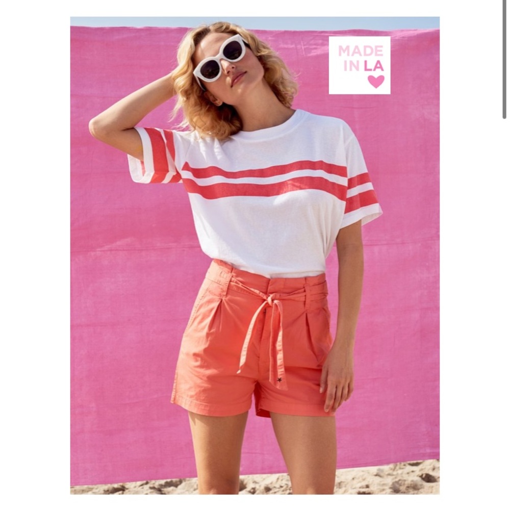 Sundry coral stripe tee